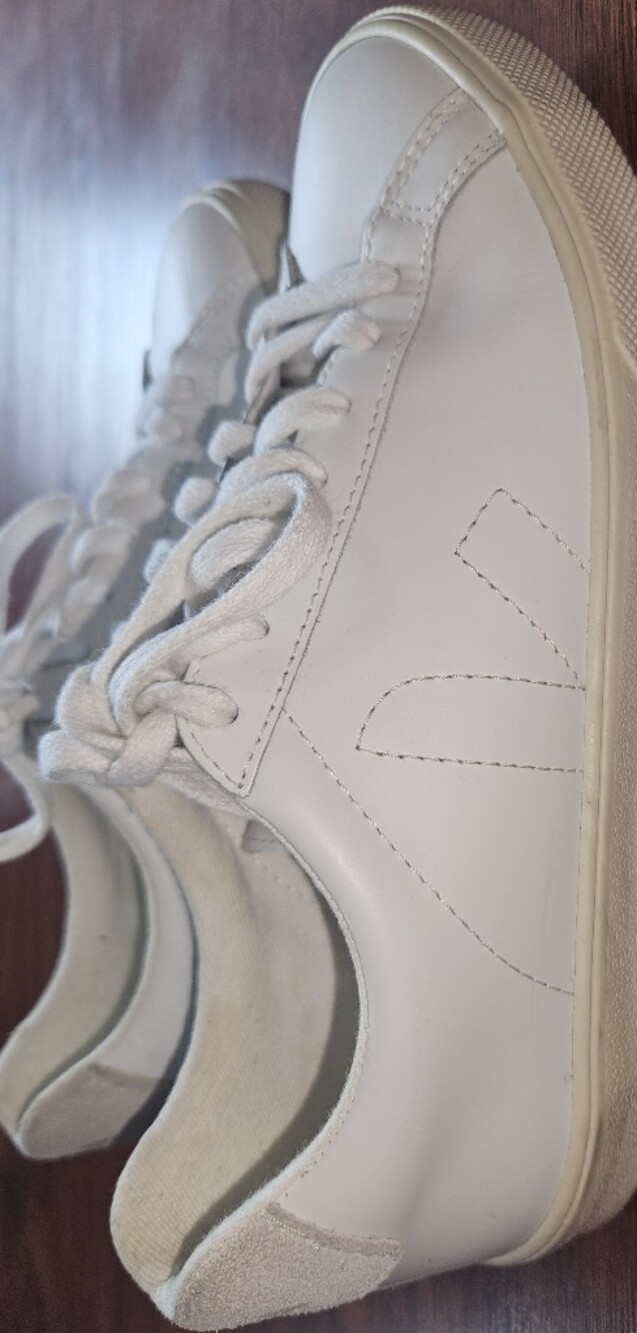 Women's Veja Esplar Extra White Leather Sneakers - Picture 3 of 5